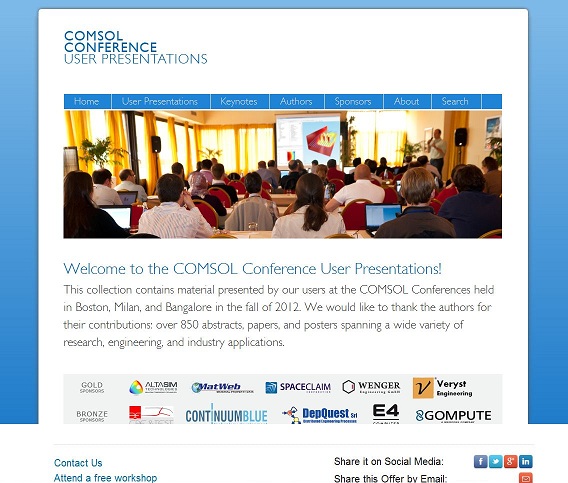 COMSOL Conference User Presentations 2012 COMSOL Conference User Presentations 2012