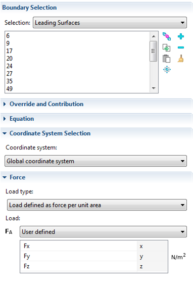 Boundary condition Boundary condition definition when simulating loads on an impeller