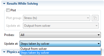 Steps taken by solver