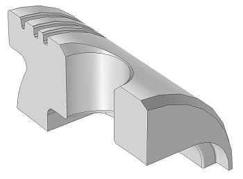 Piston geometry A model of a quarter section of piston geometry