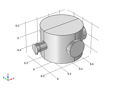 Differentially pumped vacuum system geometry COMSOL model geometry of a differentially pumped vacuum system