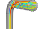 Turbulent Flow in a Pipe Elbow 