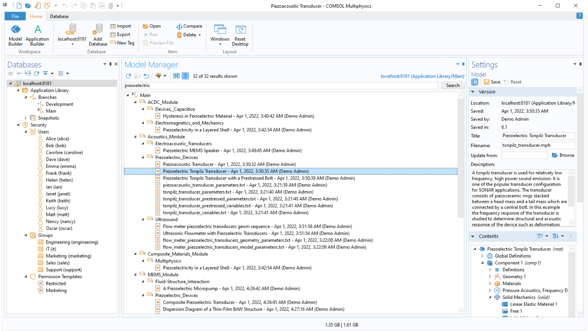 Ein Screenshot der Benutzeroberfläche des Model Managers zeigt die erweiterten Datenbankoptionen und das geöffnete Anwendungseinstellungsfenster.