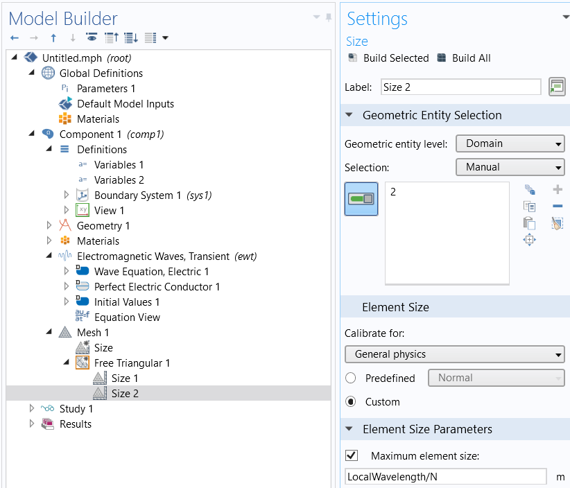 Mesh Size Setting